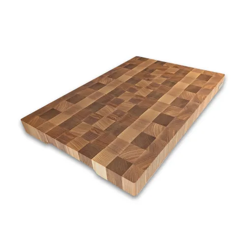 XXXL Stirnholzbrett Premium Hackblock 60X40X4,5 cm Schneidebrett Eiche + Esche