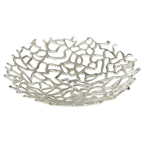 Deko-Schale Fidan Ø32 cm aus Aluminium in Silber von BOLTZE
