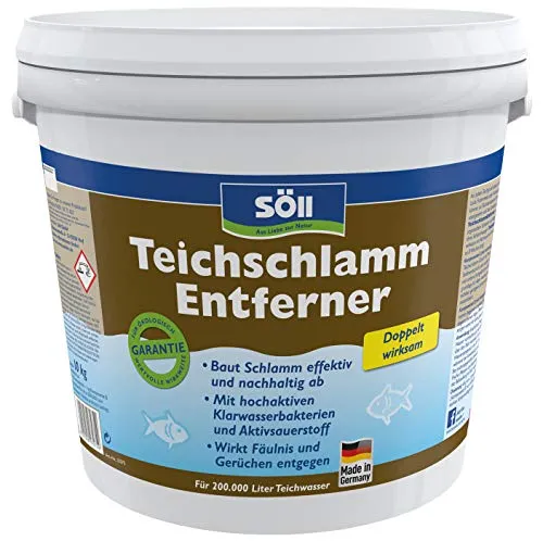 Söll Teichschlammentferner 10 Kg - Wasserpumpen - Effektiver Teichschlammentferner für bis zu 200 m³ Teiche, verbessert die Wasserqualität und sorgt für ein klares Teichwasser.