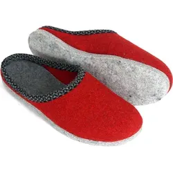 Pantoffelmann Walk-Filzpantoffel Rot 37/38 - Hausschuhe aus hochwertigem gewalktem Filz, atmungsaktiv und ergonomisch geformt für optimalen Tragekomfort - ideal für Damen und Herren.