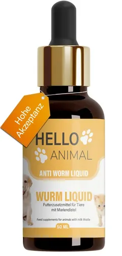 HelloAnimal® Wurm Liquid Wurmkur Katze Wurmkur Hunde bei Wurmbefall Wurmmittel