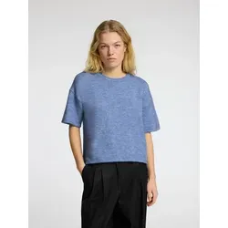 SELECTED FEMME Damen Strickpullover Kurzarm Merino-Blusen Shirt - Pullover für Damen aus zertifizierter Merinowolle für luxuriösen Tragekomfort. Leicht und atmungsaktiv, ideal für kühle Tage. Moderner Relax Fit für vielseitige Kombinationen.