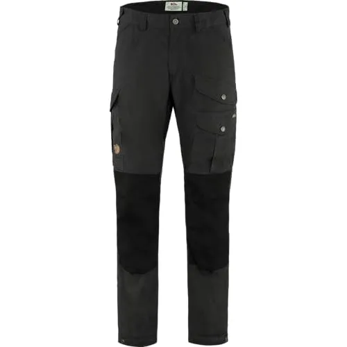 Fjällräven Vidda Pro Trousers Men Regular Dark Grey/Black (48) - Hosen für Outdoor-Abenteuer, aus strapazierfähigem G-1000 Eco Material, wind- und wasserabweisend, mit praktischen Taschen und vorgeformten Knien für optimalen Komfort.