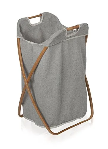 Möve Wäschekorb mit innovativem Bambusrahmen - Wäschesammler mit 100 l Fassungsvermögen, stilvolles Design und nachhaltiger Bambusrahmen für ein elegantes Zuhause.