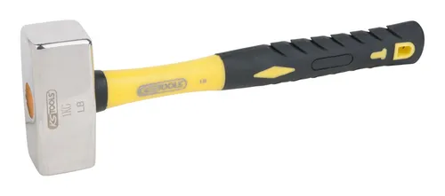 KS Tools Edelstahl Fäustel mit Fiberglasstiel, 4500g - 964.2008 - Robuster Edelstahl-Hammer mit Fiberglasstiel für hohe Schlagkraft und Langlebigkeit, ideal für anspruchsvolle Arbeiten.