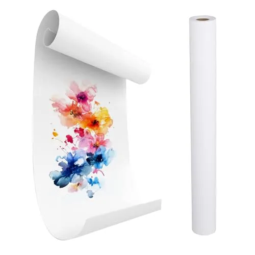 Papierrolle Malen Kinder, 44 cm x 15 m, weiße Malpapier Kinder, vielseitige Malrolle für Kinder, recyceltes Flipchart Papier & Plakatpapier, ideal für Zeichnen, Skizzieren, Basteln & Schule.