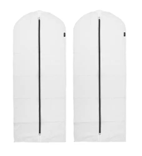 Brabantia - Kleiderschutzhüllen XL - Kleiderschutztasche - Transparenter Hängesack - Kleiderschrank Aufbewahrung - Kleiderständer Organisator - für Mäntel & Kleider - 2er-Set - White - 60 x 150 cm