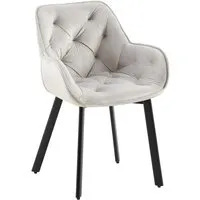 Deluke Esszimmerstuhl 2er-Set, Grau, Samt, 57x84x62 cm