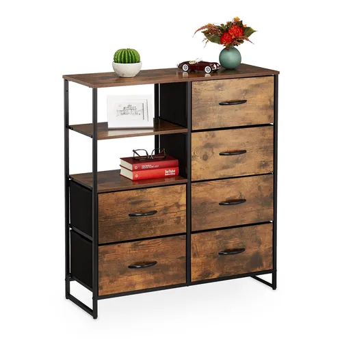 Industrie-Regal Kommode mit 6 Schubladen - Schränke & Wandschränke, stilvolles Design im Industrial-Look mit robustem Metallrahmen und 6 praktischen Schubladen für optimalen Stauraum.