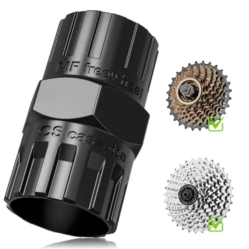 Fengzio zahnkranzabzieher 2 in 1 Fahrrad Kassette Werkzeug, Geeignet für das Entfernen von Spardosenverriegelungsringen mit 12 Zähnen und Freilaufwerkzeugen mit 12 Zähnen
