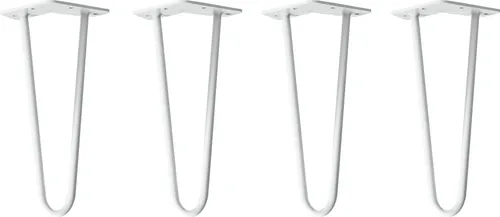 Natural Goods Berlin HAIRPIN Legs - 30 cm Möbelfüße in Weiß, 4 Stück - Ideal für DIY-Möbelprojekte: Robuste Haarnadelbeine aus 12mm Rundstahl mit stabiler Grundplatte. In verschiedenen Farben erhältlich, inklusive Schrauben für einfachen Aufbau.