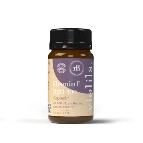 violila Vitamin E Opti 400 | Hochdosiertes Vitamin E (268,4 mg α-TE / 400 I.E.) für Zellschutz & antioxidative Unterstützung | 120 Kapseln