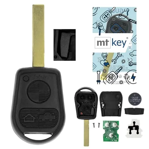 MT-KEY Generalschlüssel HU58 für BMW 3er, 5er, 7er, 8er bis BJ 2000 - Programmable Funk-Schlüssel mit 3 Tasten für BMW-Modelle. Ideal als Ersatz, anlernbar per OBD oder Schlüsseldienst. Hochwertige Qualität für zuverlässigen Einsatz.