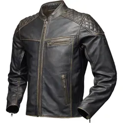 Modeka Phinix Lederjacke aged brown 5XL - Motorradjacke aus hochwertigem Ziegenleder mit flachen Protektoren und Belüftungsreißverschlüssen für optimalen Komfort und Sicherheit, CE Klasse AA.