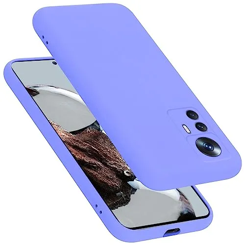 Cadorabo Hülle kompatibel mit Xiaomi 12T / 12T PRO Hülle Silikon Handyhülle für 12T / 12T PRO Case aus flüssigem Silikon- Kratzfeste und stoßfeste dünne TPU Schutzhülle - Liquid HELL LILA