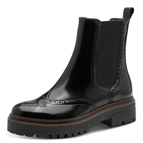 Tamaris 25463/45 Black Chelsea-Boots EU 42 - Wanderschuhe, modische Chelsea-Boots mit Mid-Cut und praktischem Reißverschluss für einfachen Einstieg. Ideal für trendbewusste Damen!