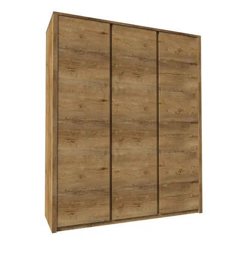 Kleiderschrank im Landhaus Stil aus Holz - Eleganter Garderobenschrank mit Kleiderstange, Maße: 166 x 53 x 197 cm. Ideal für das Schlafzimmer, bietet er viel Stauraum und besticht durch sein klassisches Design.