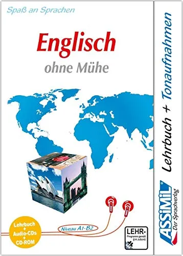 Englisch ohne Mühe - Multimedia-PLUS: Lehrbuch + 4 Audio CDs + CD-ROM - Software zum Englisch lernen mit interaktiven Inhalten, ideal für effektives Sprachtraining und einfaches Lernen.