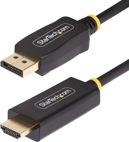 StarTech.com 6,6ft (2m) DisplayPort to HDMI Adapter Cable, 4K 60Hz with HDR, DP to HDMI 2,0b, Active Video Converter, DisplayPort Desktop to HDMI Monitor, M/M - DisplayPort to HDMI Cord (6F-DP-HDMI-4K60-HDR) - Adapterkabel - DisplayPort männlich zu HDMI männlich - 2,0m - Schwarz - Support von 4K 60 Hz, HDR-Support (6F-DP-HDMI-4K60-HDR)