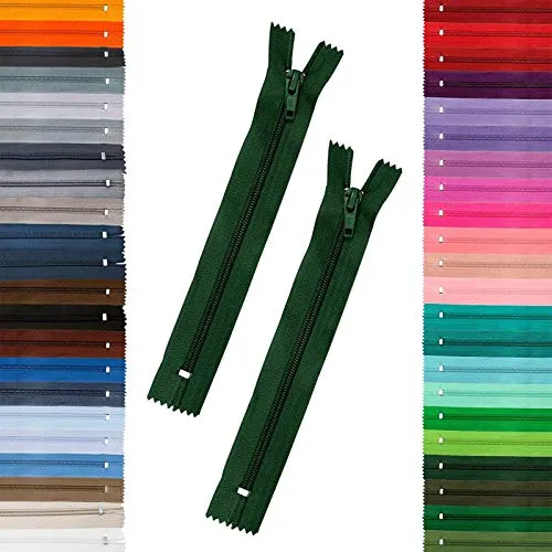 Reißverschlüsse 5mm spiral, 18cm, unteilbar, Autolock, Farbe frei wählbar, Farbe:153 dunkelgrün 2