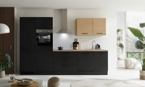 KOCHSTATION Küchenzeile KS-Malfi, Breite 320cm, wahlweise mit E-Geräten, Arbeitsplatte 38mm Stärke