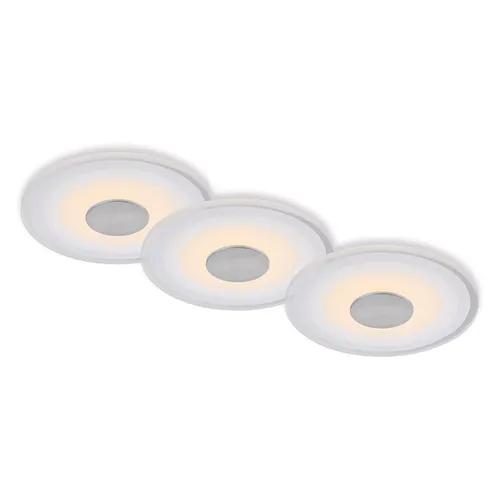 Briloner LED Einbauleuchten Aluminium rund Ø12cm IP44 6W 650lm Warmweiß3000K 3 x