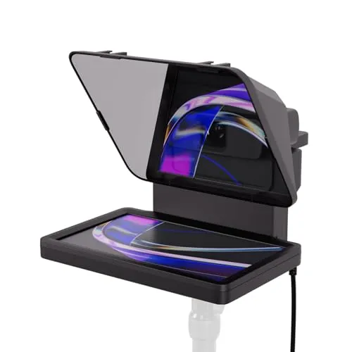 Elgato Prompter Teleprompter mit integriertem Bildschirm - Ideal für YouTube, Twitch, Zoom & Teams, unterstützt DSLR und Smartphones für perfekten Augenkontakt