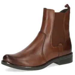CAPRICE Damen Chelsea Boots mit kleinem Absatz, Braun (Cognac Nappa), 38.5 EU - Wanderschuhe mit AIRMOTION Sohlentechnologie für optimale Luftzirkulation und Komfort. Ideal für Alltag und Büro – stilvoll und bequem!