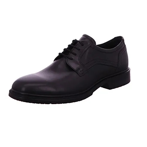 Ecco Herren Lisbon Derbys, Schwarz (Black 1001), 40 EU - Herren-Schnürhalbschuhe mit zeitloser Derby-Silhouette und hochwertigem Vollnarbenleder, ideal für Büro und Freizeit. Ausgestattet mit ECFS für optimale Luftzirkulation und herausnehmbarer Einlegesohle für höchsten Komfort.