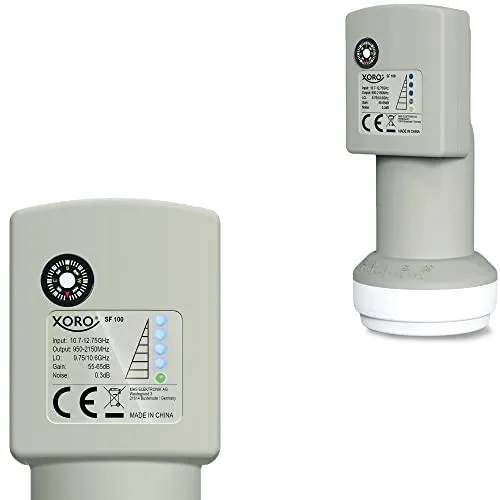 Xoro XORO SF 100 - Single Universal LNB mit integriertem Satfinder und Kompass, ideal für eine einfache Satelliteninstallation