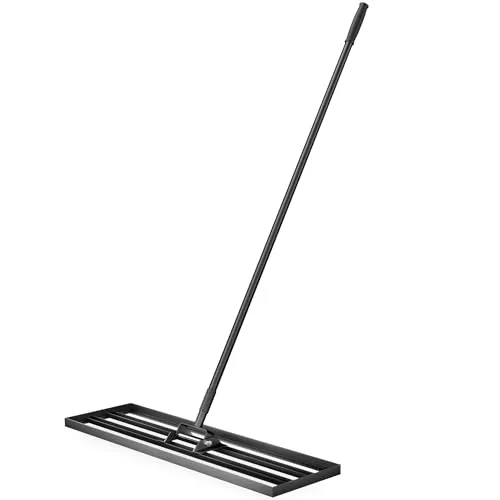 Wiltec Aluminium Rasenrakel 91,4 x 25,4 cm mit 2 m Stiel von Wiltec