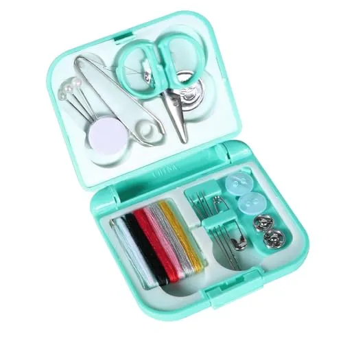 Mini Nähset Tragbares Nähzubehör Nähkästchen Nähset Grundausstattung Nähkasten Nähgarn Set Nähzeug für Zuhause Reisen Anfänger Notfall