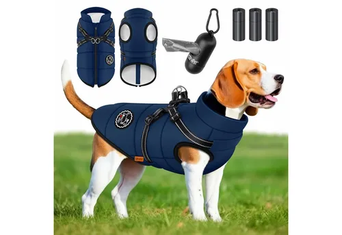 LOVPET® Hundejacke mit Geschirr und Kotbeutelspender