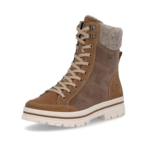 Remonte Stiefelette aus Leder/Synthetik - Wanderschuhe mit Warmfutter aus Wolle für kältere Tage, herausnehmbarer Decksohle und praktischem Reißverschluss – ideal für Komfort und Funktionalität.