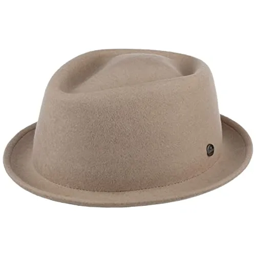 Lierys Fedora Trilby Beige M (56-57 cm) - Caps & Hüte - Stilvoller Trilby aus 100% Wollfilz, ideal für jedes Outfit und jede Jahreszeit.