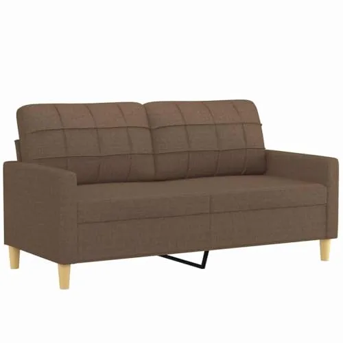 vidaXL 2-Sitzer-Sofa Braun 140 cm - Sofa in modernem Design, ideal zum Entspannen und Plaudern. Strapazierfähiger Stoff und robustes Metallgestell sorgen für Langlebigkeit und Komfort.