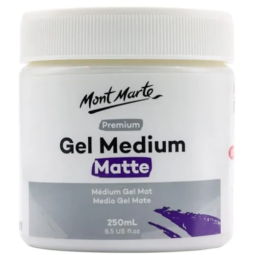 Mont Marte Medium Matt für Acrylfarben – 250ml – Gel Medium für ein gleichmäßiges mattes Finish