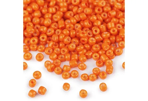 maDDma Bastelperlen 50g Rocailles Glasperlen 2mm Rocaillesperlen Perlen Schmuck, (50g-Abpackung 1-tlg), orange