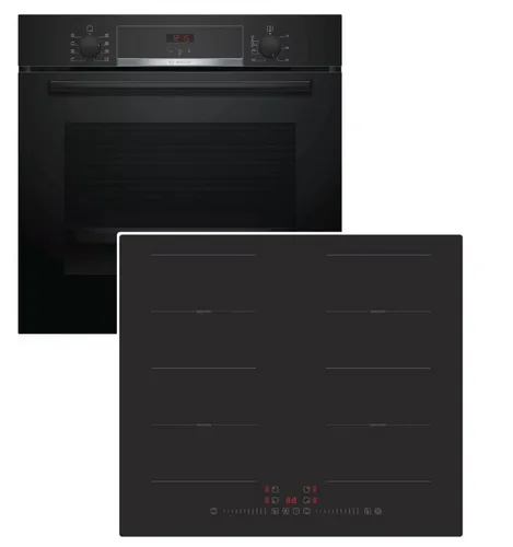 Herdset Bosch Einbaubackofen mit Induktionskochfeld Flexzonen