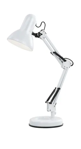 Globo 24881 Tischleuchte Weiß mit Beweglichem Spot - Moderne Tischleuchte in Weiß, ideal für Wohnräume. Der bewegliche Spot ermöglicht gezielte Beleuchtung für Lesen oder Arbeiten.