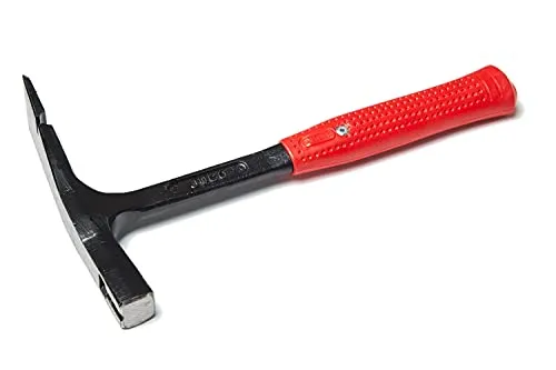 JUCO 12487 Maurer Hammer Mit Magnet, Hammer Berliner Form Mit Magnetischem Nagelhalter, Hochwertiger Ziegelhammer Aus Stahl, Latthammer Mit Stahlrohrstiel