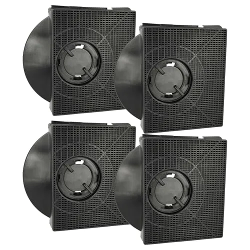 vhbw 4x Aktivkohlefilter kompatibel mit AEG ADU6251A, DF4160-M, 740D-M, 942122733, 740D-W, DF4160ML Dunstabzugshaube - 21,3 x 20,7 x 4,1 cm