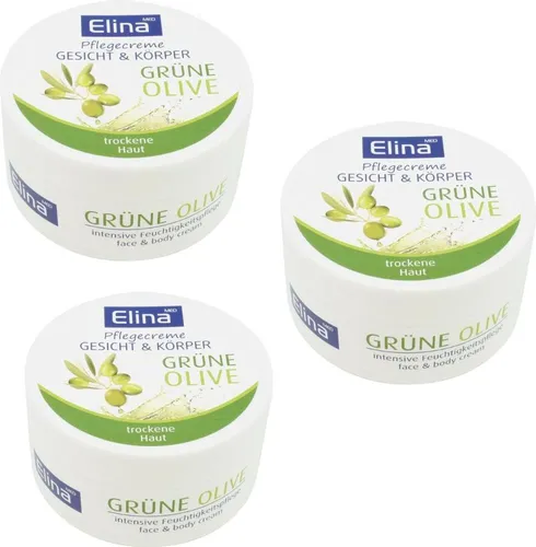 3St. x150 ml Elina Olive Hautpflegecreme 150 ml für trocknete Haut