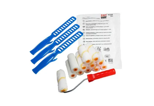 peveha24 Pinsel Maler Set Steckbügel Schaumwalze Plüschwalze Farbrührstäbe