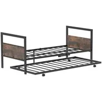 Costway Tagesbett Ausziehbar mit Lattenrost Kopf & Fußteil 90 x 200 cm