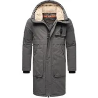 STONE HARBOUR Herren Wintermantel Cyriaan XX - Anthracite, Gr. L - Funktionsjacke mit wasserabweisendem Material und verstellbarer Teddyfleece-Kapuze für optimalen Schutz und Wärme an kalten Wintertagen.