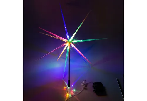 Out of the Blue LED Dekolicht LED Gartenstecker Stern bunt 14 LEDs Timer Batteriebetrieb IP44, Timerfunktion, Ein-/Ausschalter, LED, mit 6-Std. Timer, IP44, 14 LEDs bunt