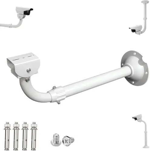 E-HORDE Ausziehbarer CCTV-Montagehalterung Halterung,30cm-60cm Einstellbar Montagestange für Überwachungskameras,Teleskop-Wand- und Deckenhalterung (L-Typ)