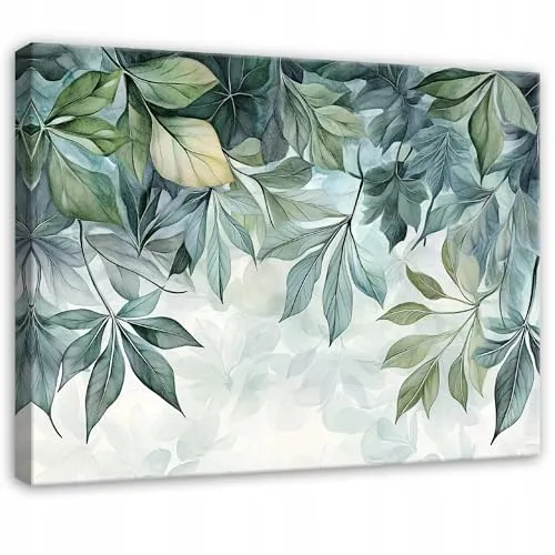WallArena - Leinwand Bilder Blätter - 40x30 cm Leinwandbilder - Bild auf leinwand - Wandbild XXL groß Wandbilder für Wohnzimmer Schlafzimmer Wohnzimmerbilder Modern kunstdruck - Natur grün botanisch