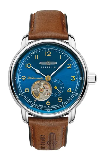 Zeppelin Méditerranée Blau Herrenuhr Automatik 96663 - Armbanduhr für Herren mit 12-Stunden-Zifferblatt, automatischem Uhrwerk und 50 m Wasserdichtigkeit - ideal für den Alltag und besondere Anlässe.